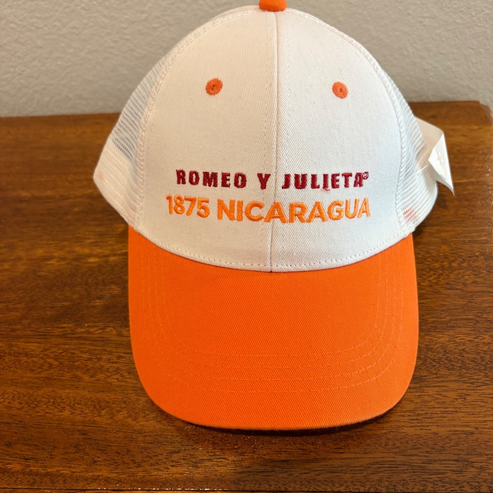 Romeo y Julieta 1875 Nicaragua Trucker Hat‎ Orange White Mesh Snapback Cigar
